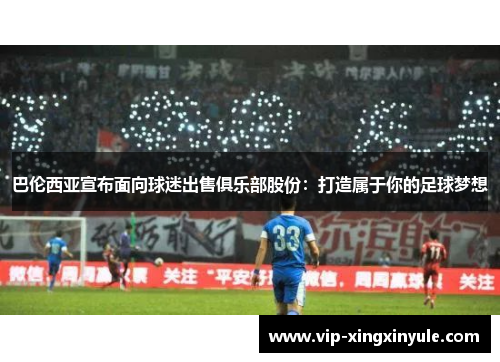 巴伦西亚宣布面向球迷出售俱乐部股份：打造属于你的足球梦想